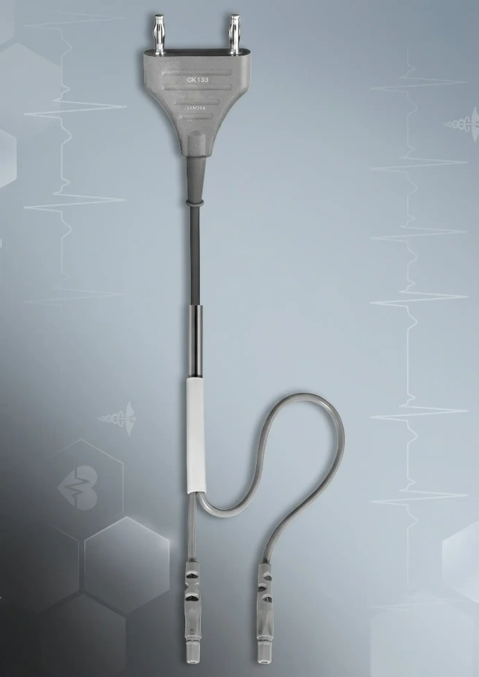 Aesculap-compatible bipolar cable for reliable connection between bipolar forceps and electrosurgical generators