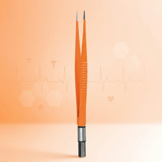 Pinces bipolaires antiadhésives droites avec des pointes en alliage d'argent pour une coagulation bipolaire précise et une réduction de l'adhérence des tissus