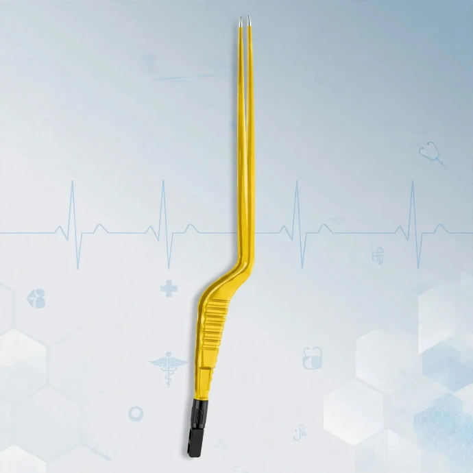 Disposable bayonet bipolar forceps for single-use electrosurgery