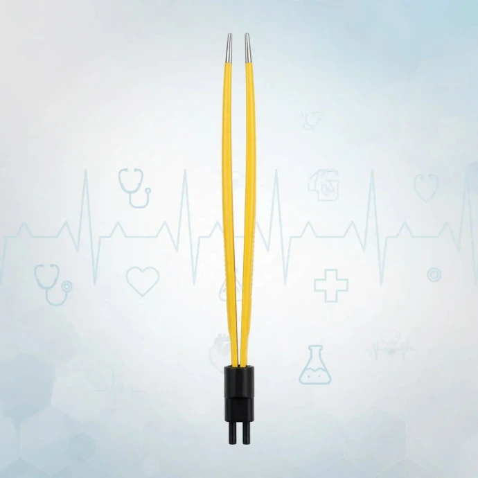 Disposable straight bipolar forceps for single-use electrosurgery